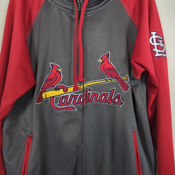Majestic St Louis Cardinals Hooded Jacket Zipper closure long sleeves pockets - Picture 5 of 15
